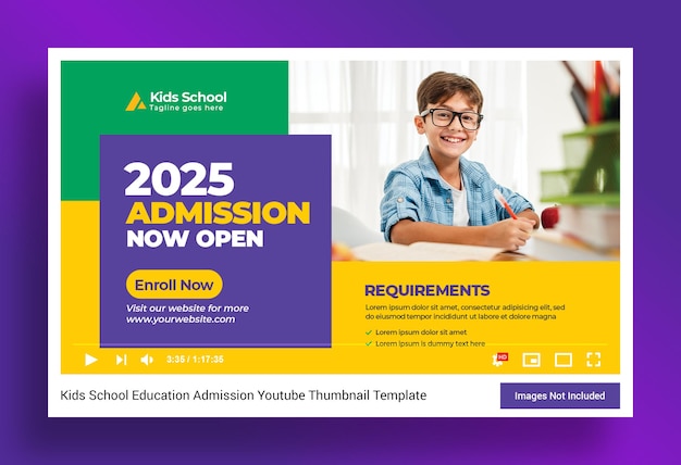 Premium Psd Kids School Education Youtube Thumbnail And Web Banner Template