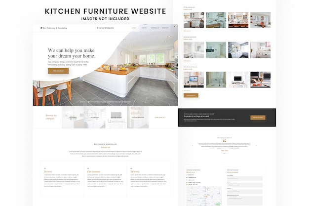 Premium PSD | Kitchen furniture website design template