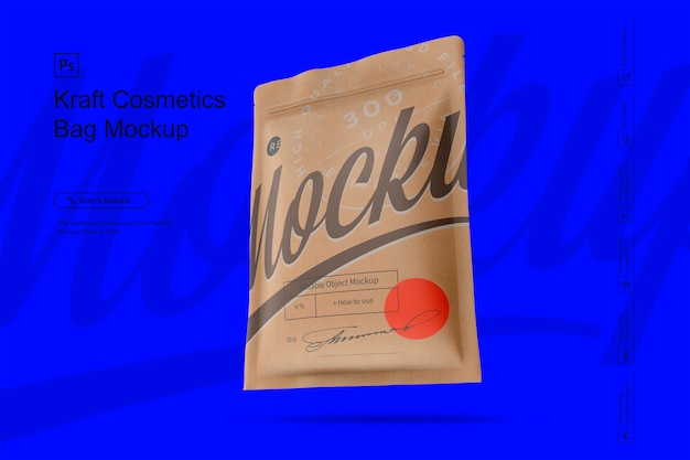 Download Kraft cosmetics bag mockup | Premium PSD File