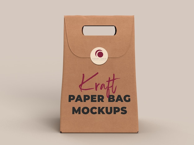 Download Kraft paper bag for takeaway isolated on background ...