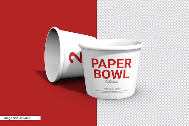 Download Premium PSD | Label paper bowl cup mockup isolated