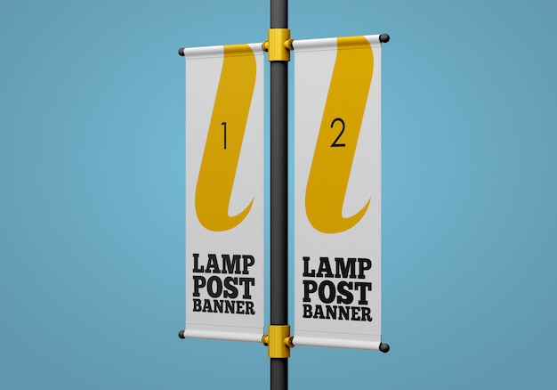 Download Lamp post banner mockup | Premium PSD File