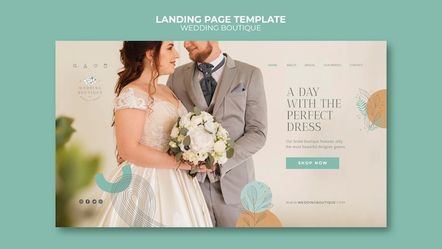 Premium PSD | Landing page for elegant wedding boutique