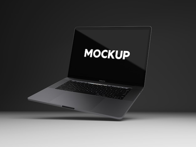 Download Laptop on black background mock up design PSD file | Free Download