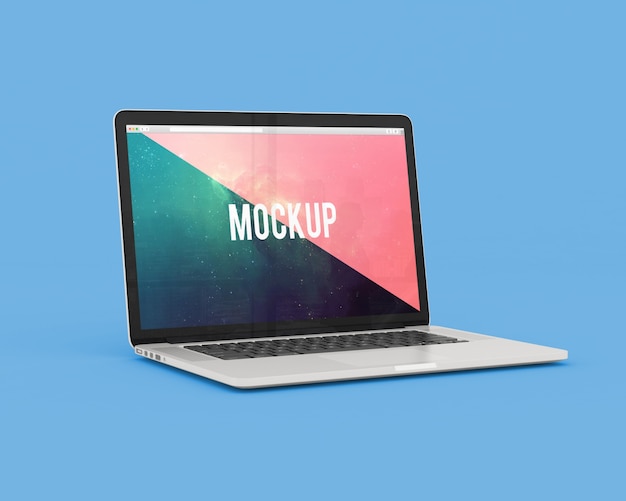 Download Laptop on blue background mock up PSD file | Free Download