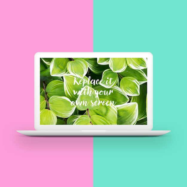 Download Laptop two toned background mock up PSD file | Free Download