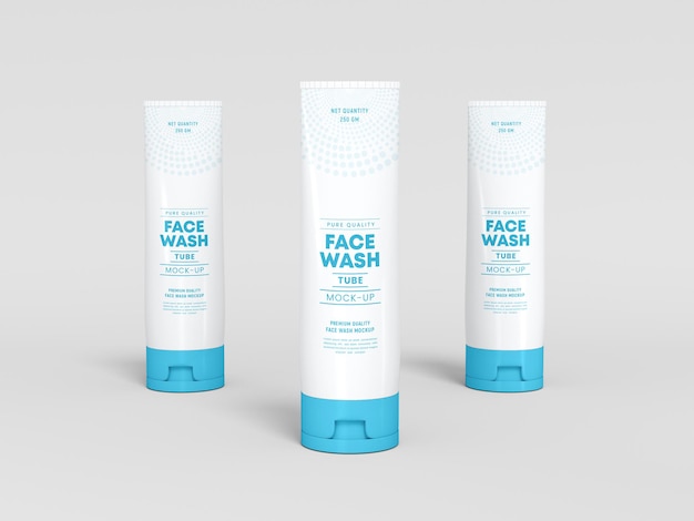 Free PSD | Large cosmetic face wash tube mockup