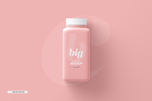 Download Free PSD | Large square pill supplement bottle mockup