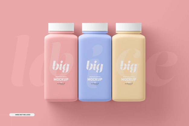 Download Free PSD | Large square pill supplement bottle mockup