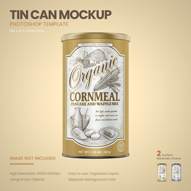 Download Premium Psd Large Tin Can Mockup