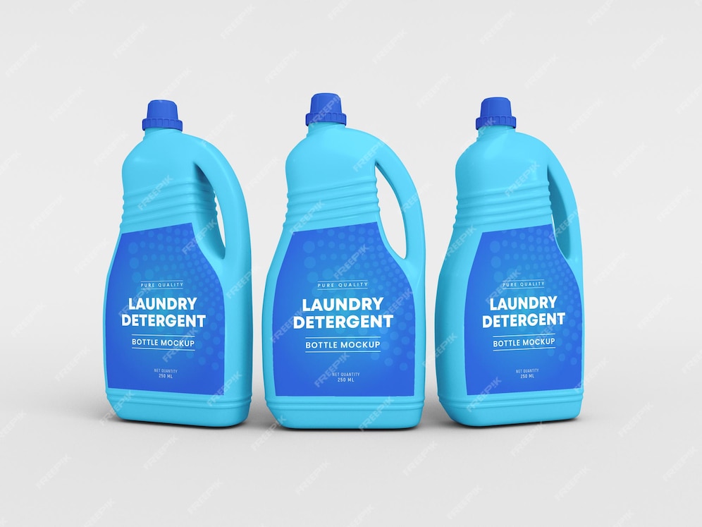 Premium PSD | Laundry detergent bottle mockup