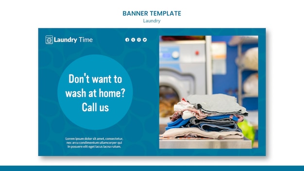 Free PSD | Laundry service banner template