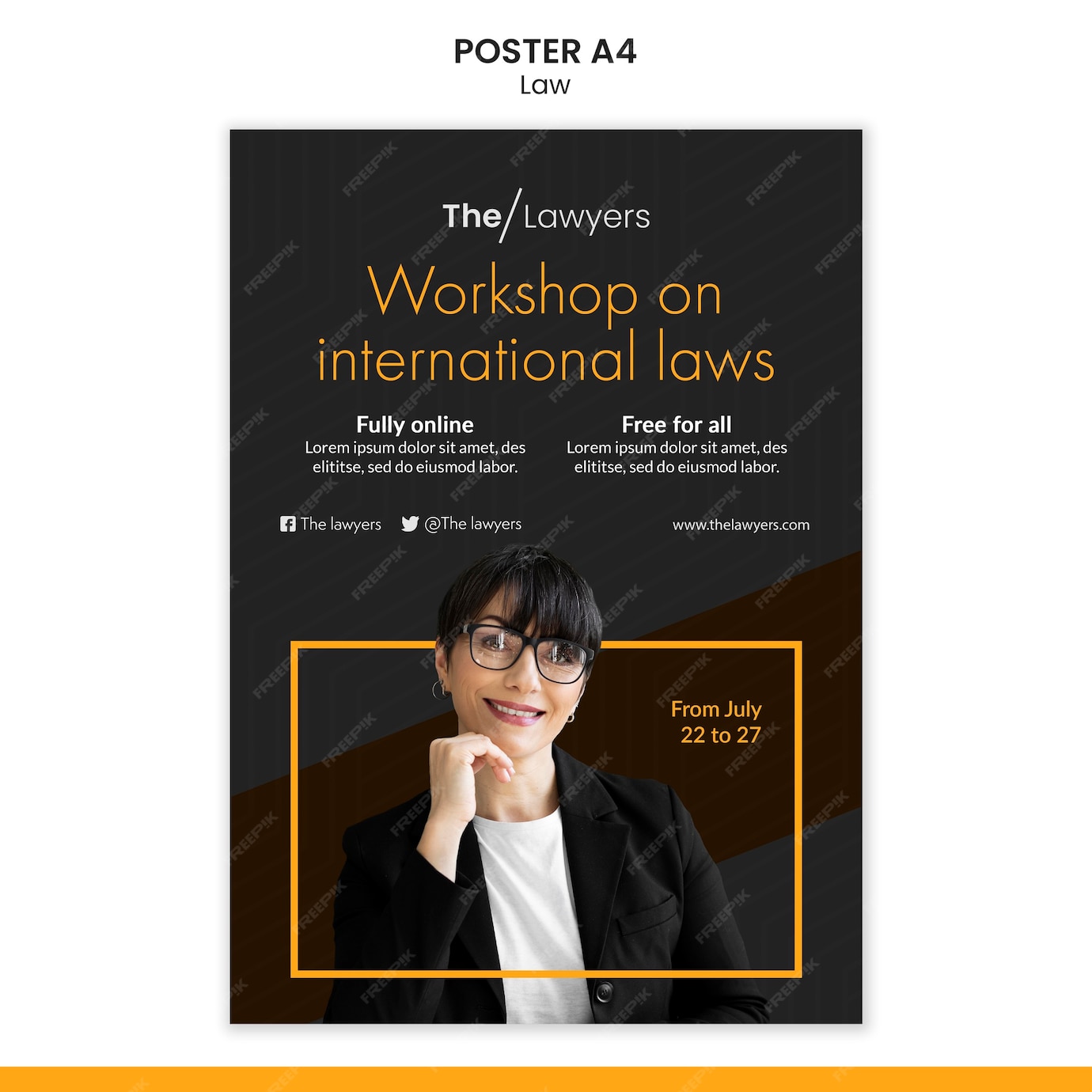 Free PSD | Law template poster design