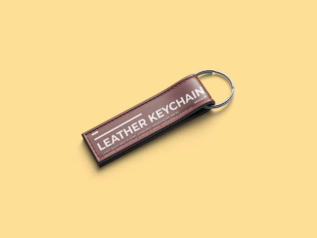 Download Free Psd Leather Keychain Mockup Template