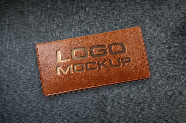 Download Leather logo mockup on craft paper | Premium PSD File