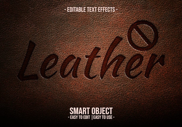 Leather-text-style-effect Premium Psd