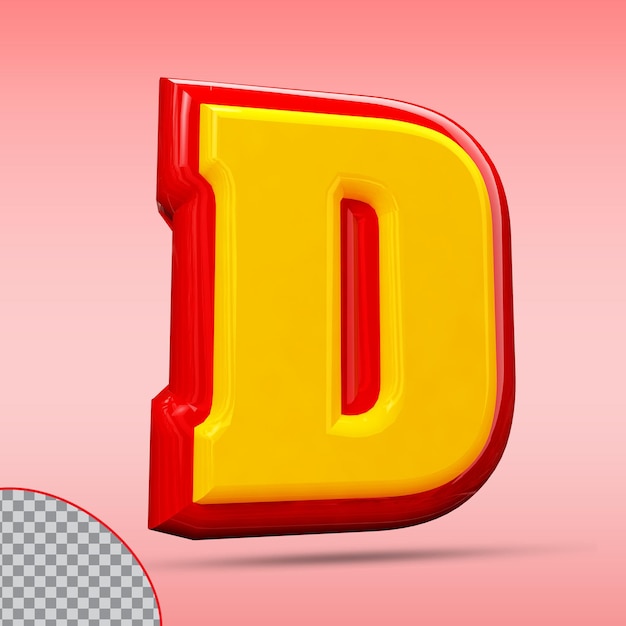 Premium PSD | Letter 3d style color red and gold