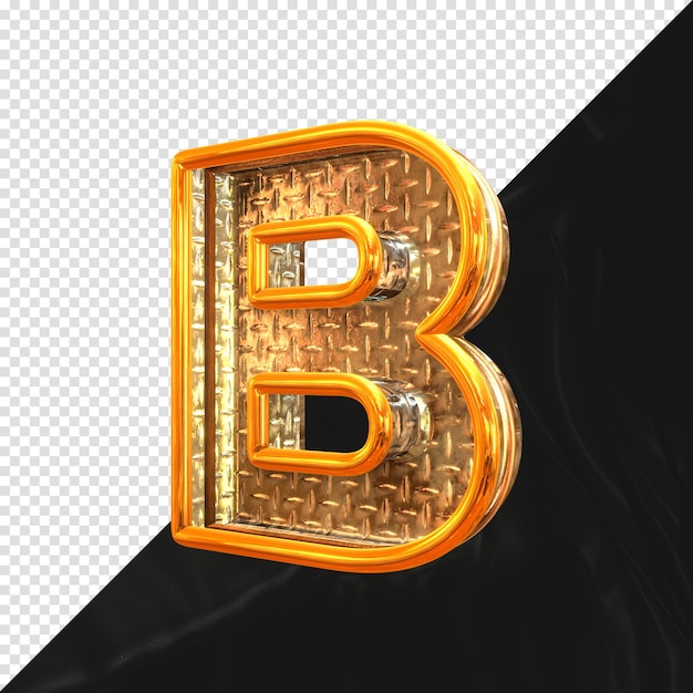 Premium PSD | Letter B 3d Render With Realistic Gold Texture