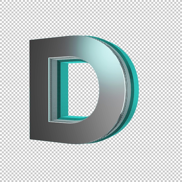 Premium PSD | Letter d 3d render