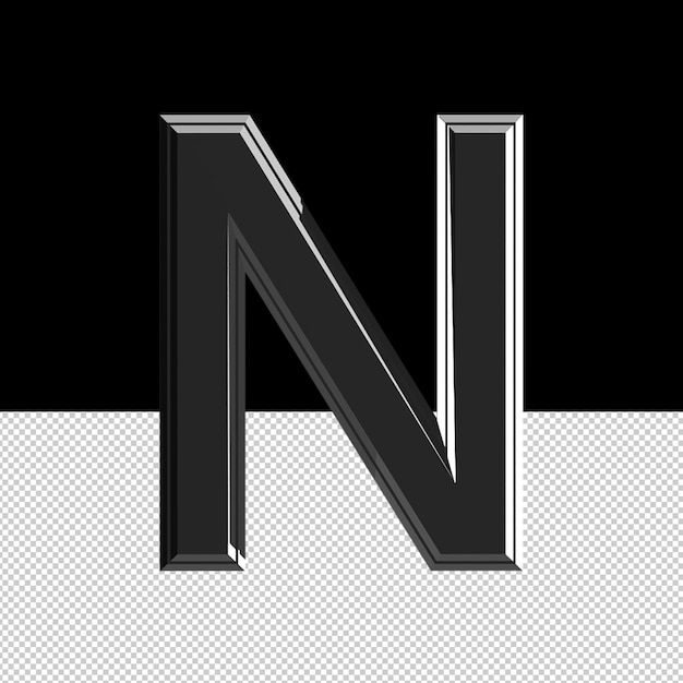 Premium PSD | Letter n text effect