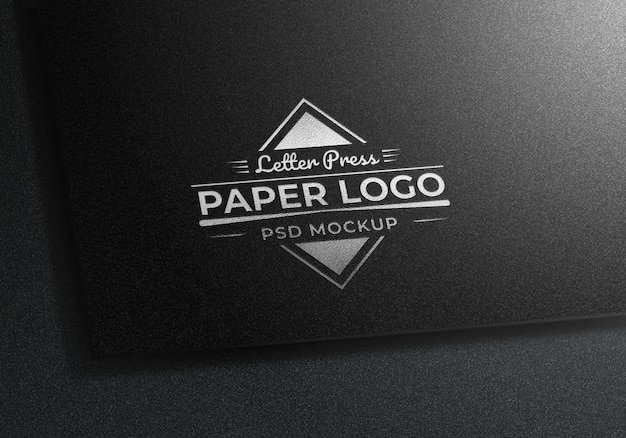 Download Free Letter Press Silver Logo Mockup On Black Textured Paper Premium Use our free logo maker to create a logo and build your brand. Put your logo on business cards, promotional products, or your website for brand visibility.