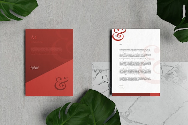 Download Letterhead a4 document and stationery mockup in concrete ...
