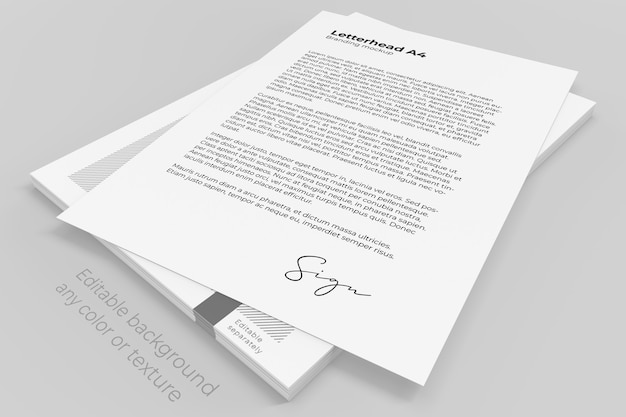 Download Premium PSD | Letterhead paper sheets stack mockup