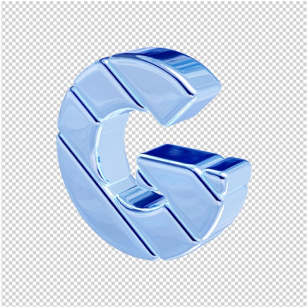 Premium PSD | The letters are made of blue ice, turned to the left. 3d ...