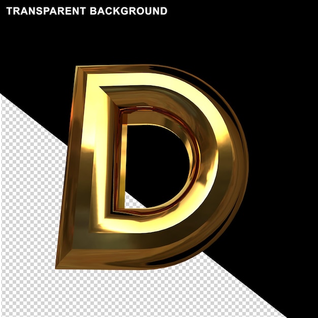 Premium PSD | Letters in gold. 3d capital letter d