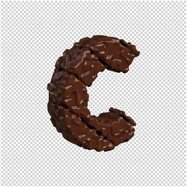 Premium PSD Letters Made Of Chocolate Are Turned To The Right 3d