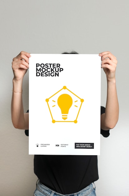 Download Light bulb poster mockup | Premium PSD File