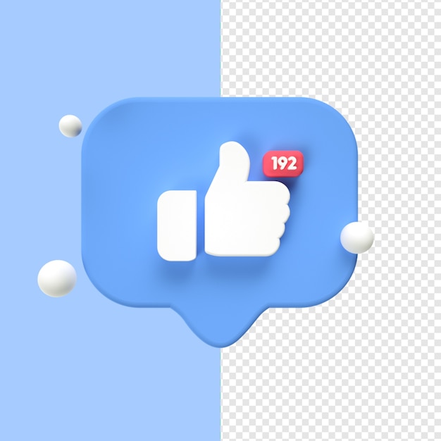 Premium Psd Like Facebook Icon Transparent 3d