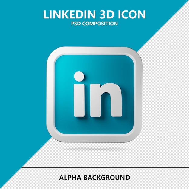 Premium PSD | Linkedin 3d Icon Render Illustration