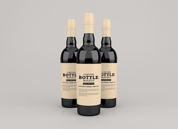 Premium PSD | Liqour bottle mockup isolated