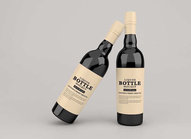 Premium PSD | Liqour bottle mockup isolated