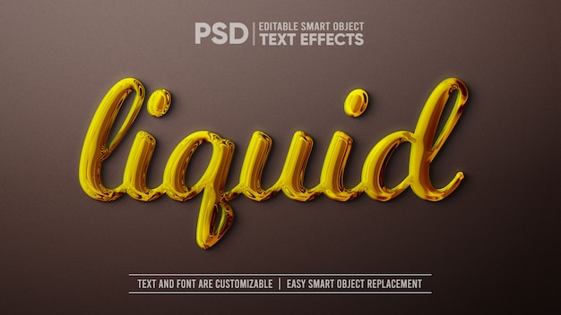 Download Liquid gold editable text effect smart object mockup | Premium PSD File