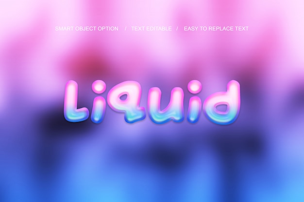 Liquid text effect Premium Psd