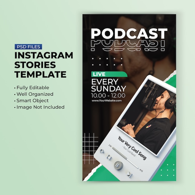 Premium PSD Live streaming podcast instagram post social media post template