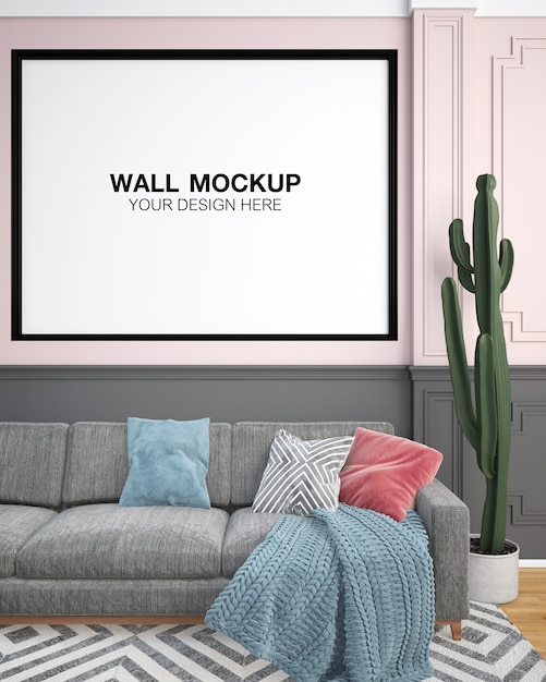 Download Living room interior house mock up | Premium PSD File