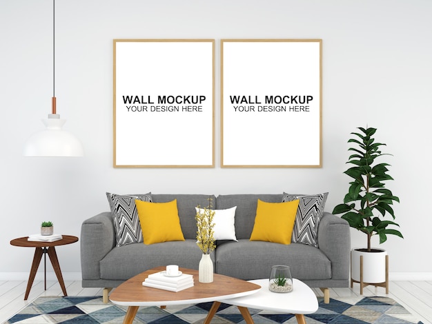 Download Living room interior house mockup floor furniture ...