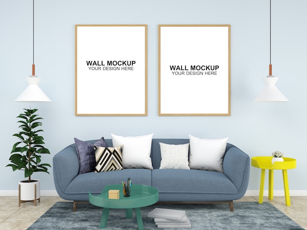 Download Living room interior house mockup floor furniture background | Premium PSD File