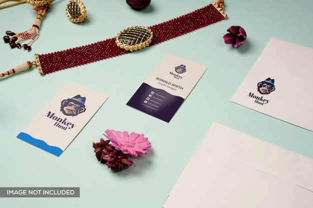 Download Premium Psd Logo And Business Card Mockup With Jewellery