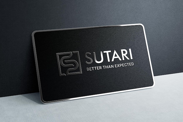 Download Premium Psd Logo Design Mockup On Metal Business Card