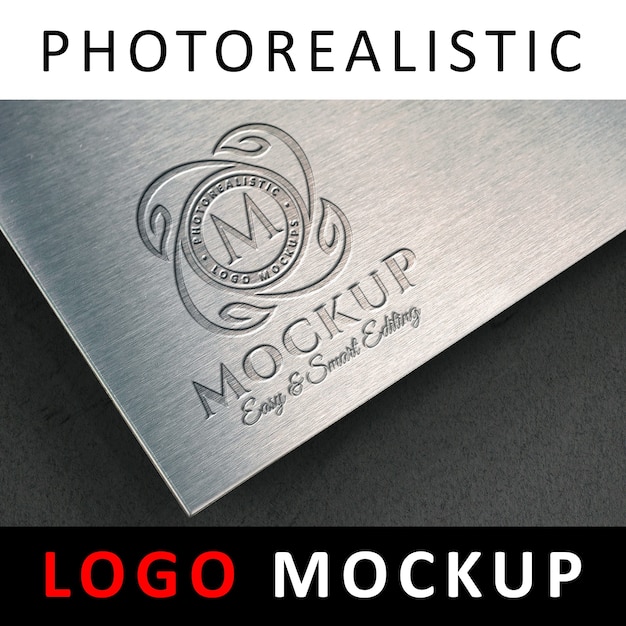 Download Logo Mock Up Embossed Molded Logo On Metal Psd Template New 6 000 Psd Mockups Packaging Free Download Templates PSD Mockup Templates