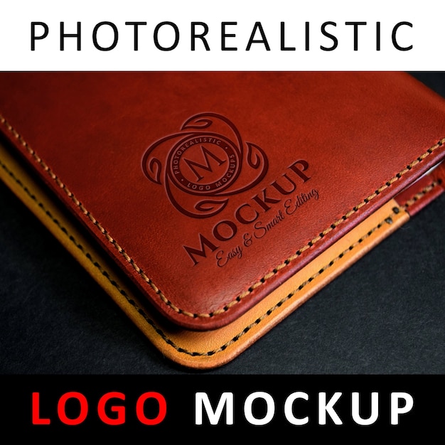 Download Premium PSD | Logo mock up - engraved logo on leather wallet