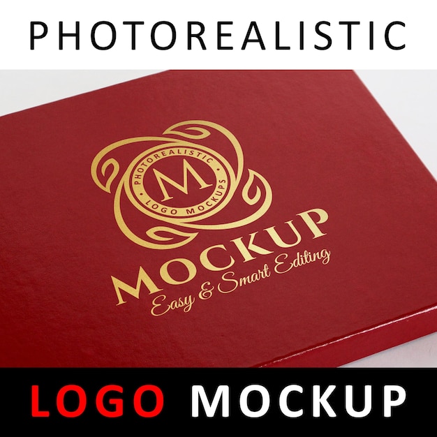 Download Premium PSD | Logo mock up - gold foil stamping logo on ...