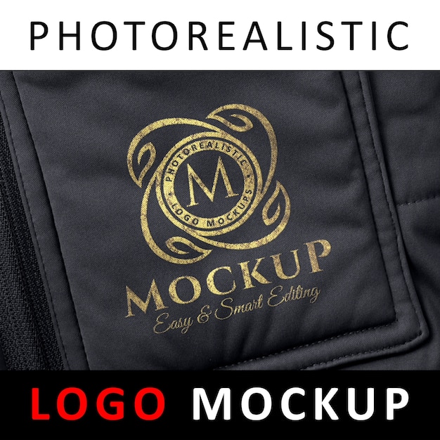 Download Premium Psd Logo Mock Up Golden Logo On Black Jacket