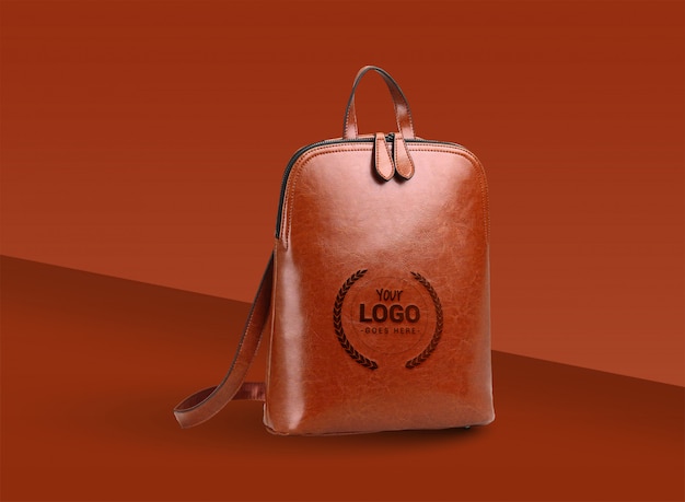 Download Logo mock up presentation with leather bag | Premium PSD File