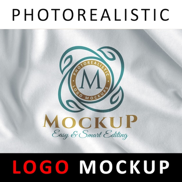Download Logo mock up - screen printing logo on white fabric PSD file | Premium Download