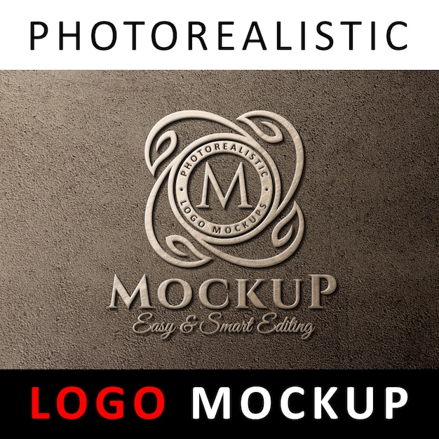 Download Logo Mockup 3d Logo Signage On Wall Psd Template Download Mockup Hyphen PSD Mockup Templates